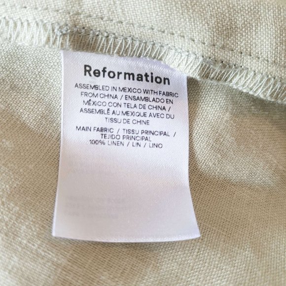 Reformation Davila Linen Dress in Dried Herbs - Picture 10 of 10